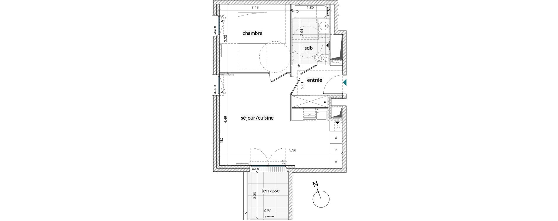 Appartement T2 de 43,49 m2 &agrave; Pierrefitte-Sur-Seine Centre