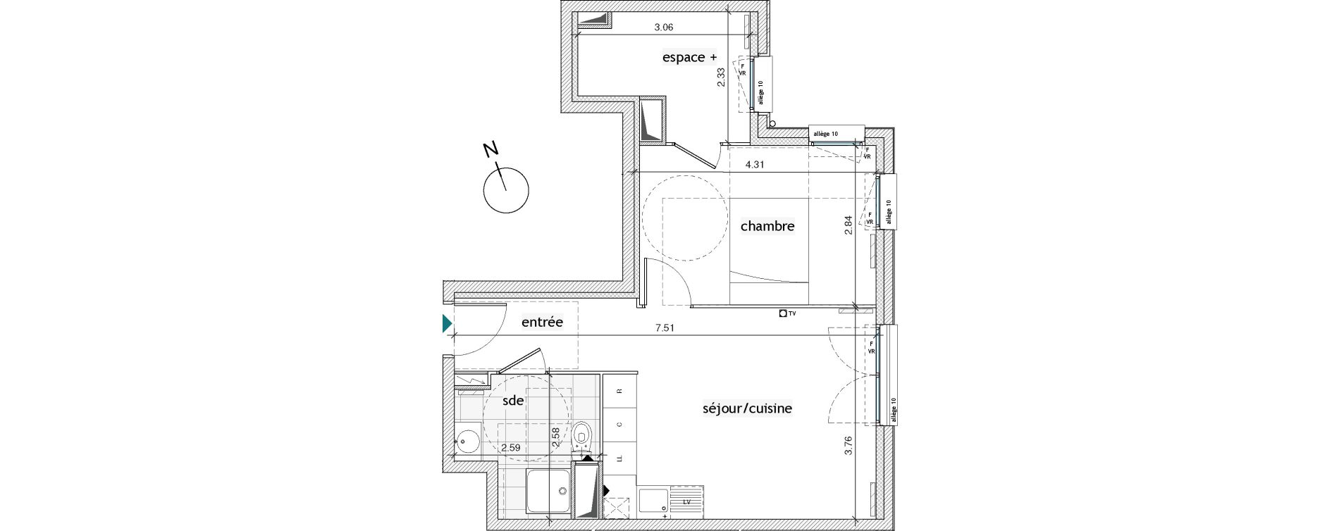 Appartement T2 de 44,63 m2 &agrave; Pierrefitte-Sur-Seine Centre