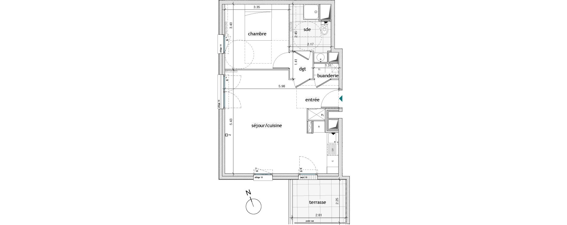 Appartement T2 de 49,20 m2 &agrave; Pierrefitte-Sur-Seine Centre