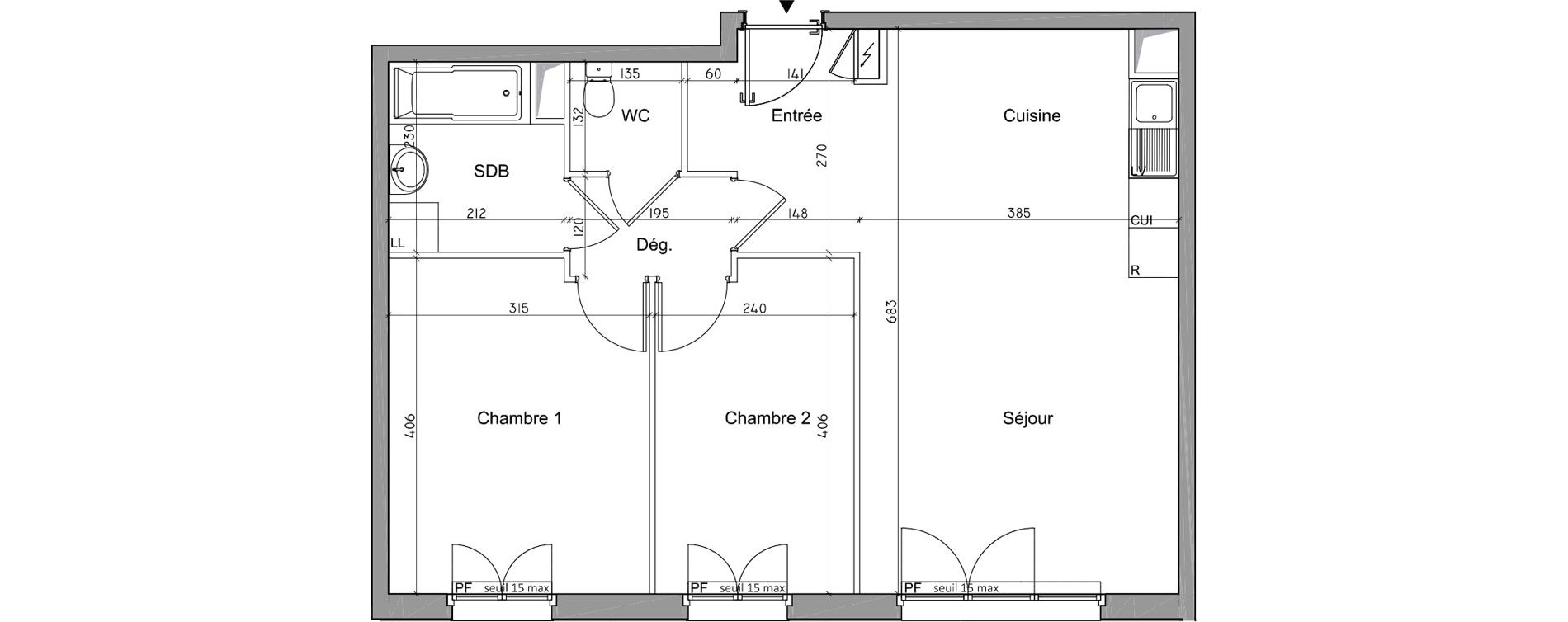 Appartement T3 de 61,08 m2 &agrave; Pierrefitte-Sur-Seine Butte pinson