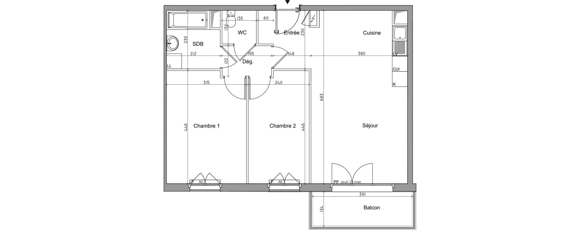 Appartement T3 de 62,37 m2 &agrave; Pierrefitte-Sur-Seine Butte pinson