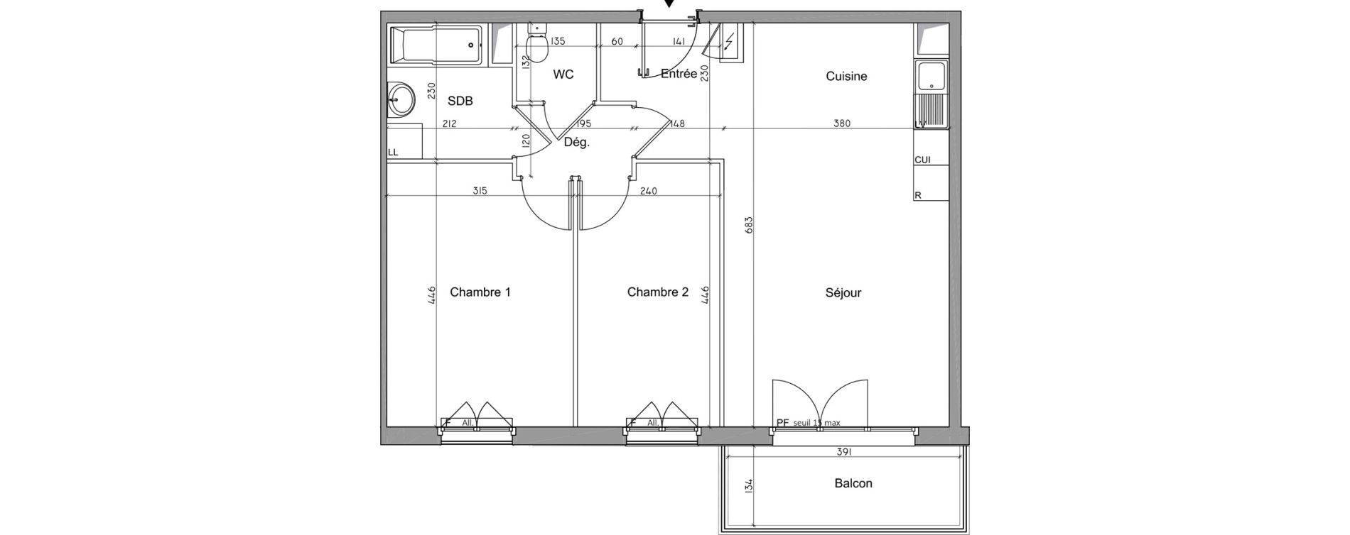 Appartement T3 de 62,37 m2 &agrave; Pierrefitte-Sur-Seine Butte pinson