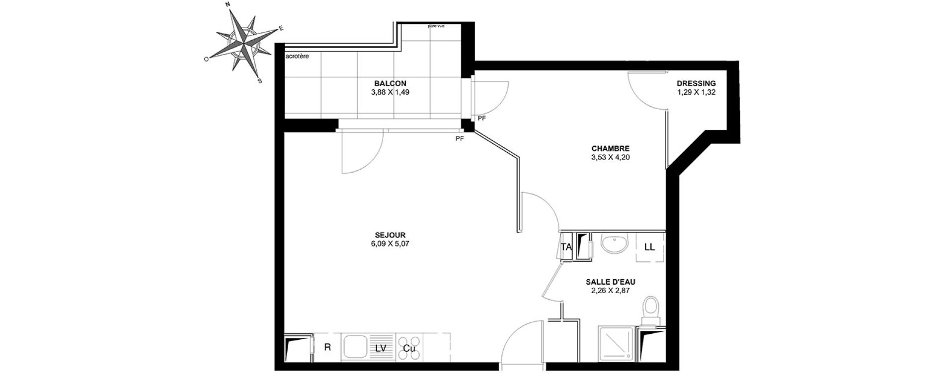 Appartement T2 de 48,59 m2 &agrave; Pierrefitte-Sur-Seine Centre