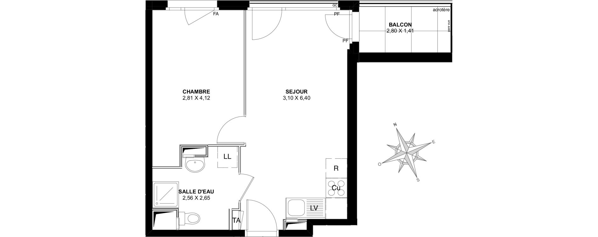 Appartement T2 de 38,03 m2 &agrave; Pierrefitte-Sur-Seine Centre