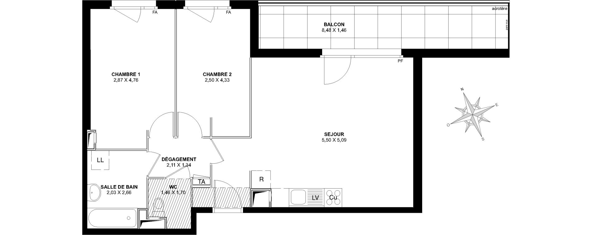 Appartement T3 de 65,30 m2 &agrave; Pierrefitte-Sur-Seine Centre