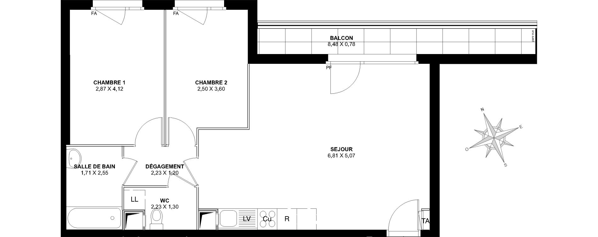 Appartement T3 de 62,99 m2 &agrave; Pierrefitte-Sur-Seine Centre