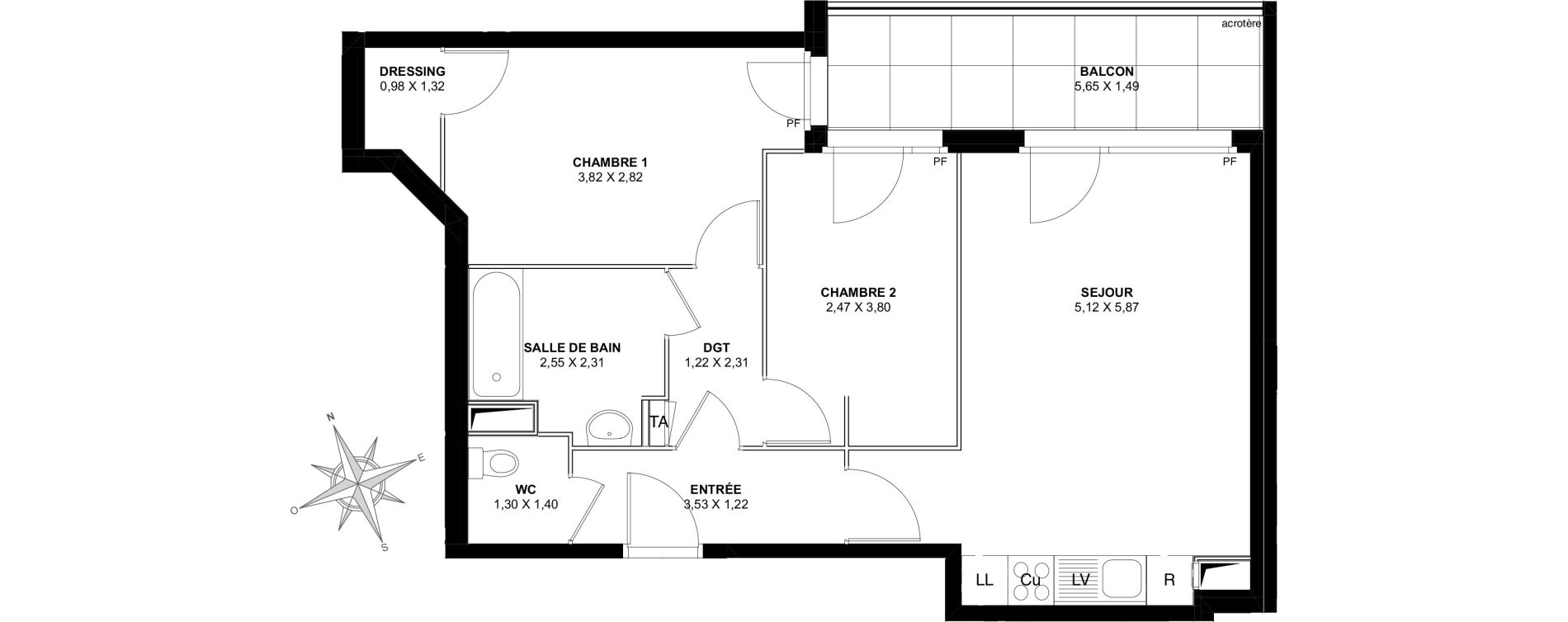 Appartement T3 de 60,33 m2 &agrave; Pierrefitte-Sur-Seine Centre