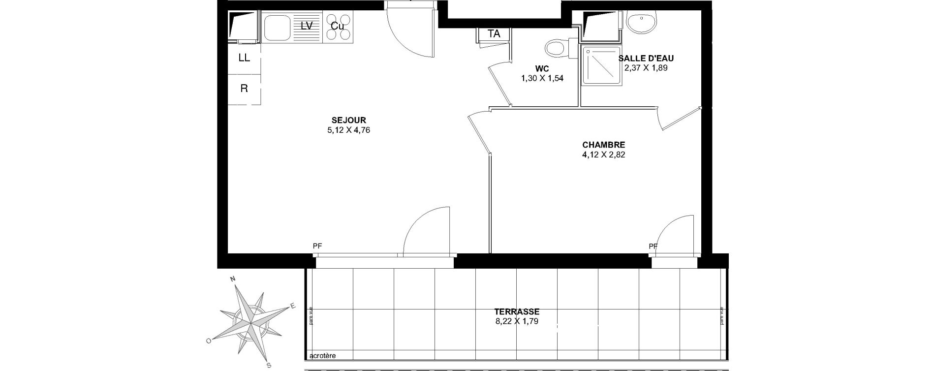 Appartement T2 de 41,59 m2 &agrave; Pierrefitte-Sur-Seine Centre