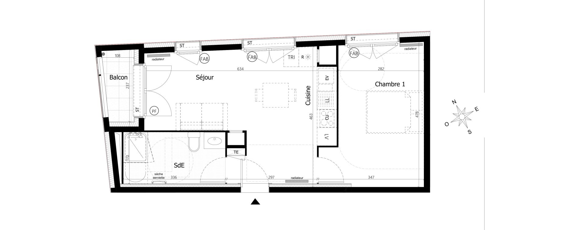Appartement T2 de 41,30 m2 &agrave; Pierrefitte-Sur-Seine Centre ville