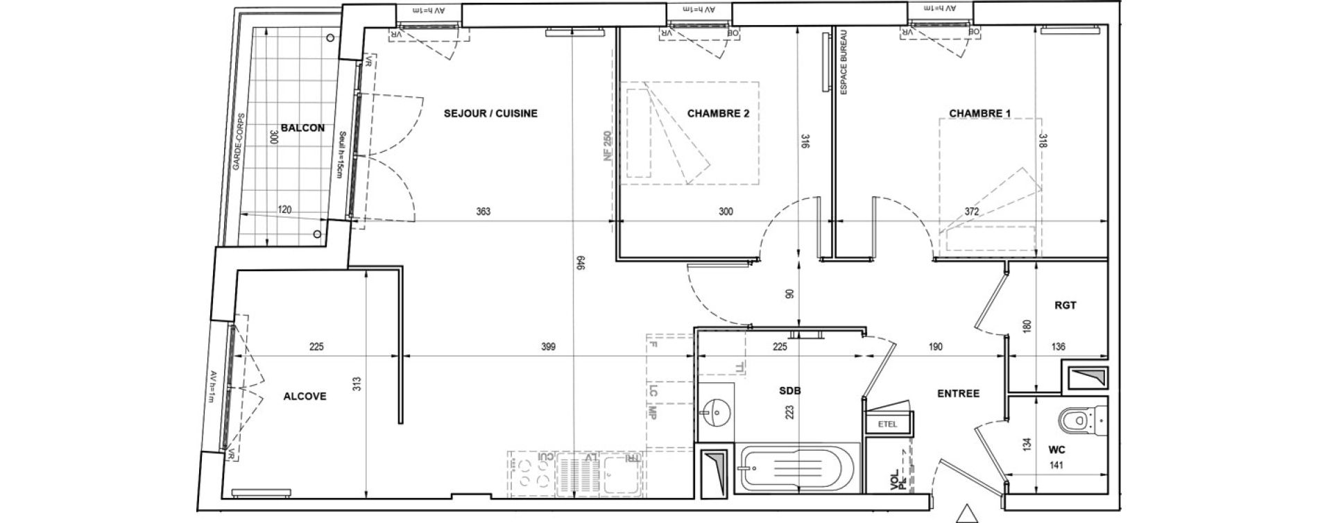 Appartement T3 de 69,26 m2 &agrave; Romainville Bas pays