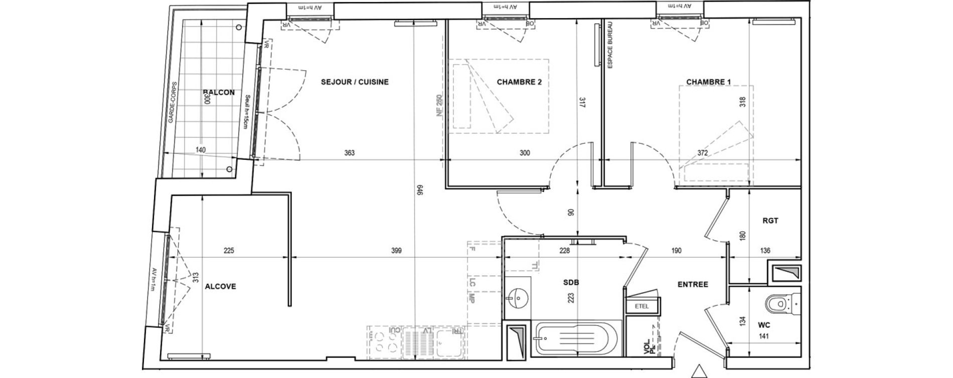 Appartement T3 de 69,26 m2 &agrave; Romainville Bas pays