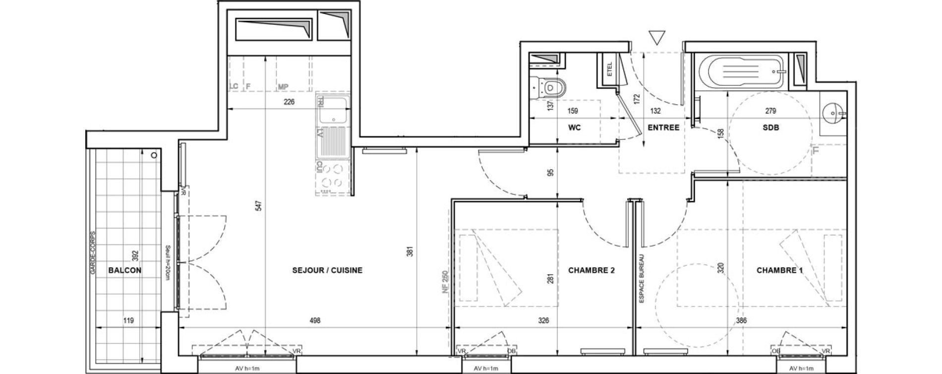 Appartement T3 de 58,14 m2 &agrave; Romainville Bas pays