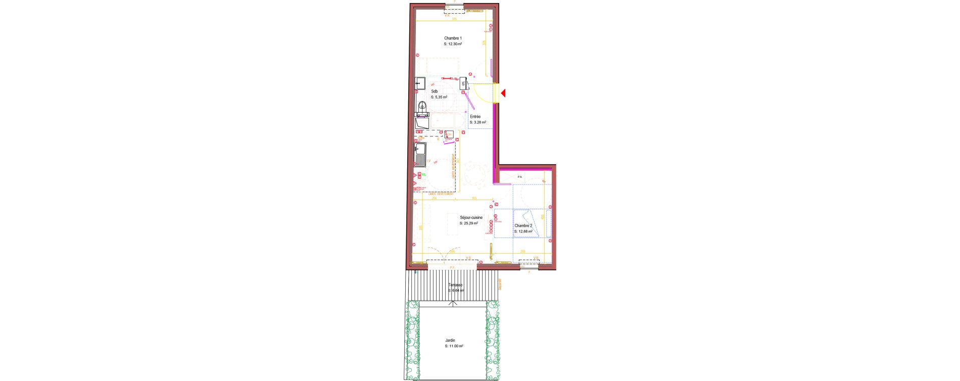 Appartement T3 de 58,90 m2 &agrave; Romainville Charles-de-gaulle