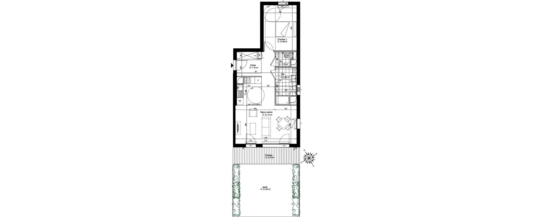 Appartement T2 de 53,79 m2 &agrave; Romainville Charles-de-gaulle