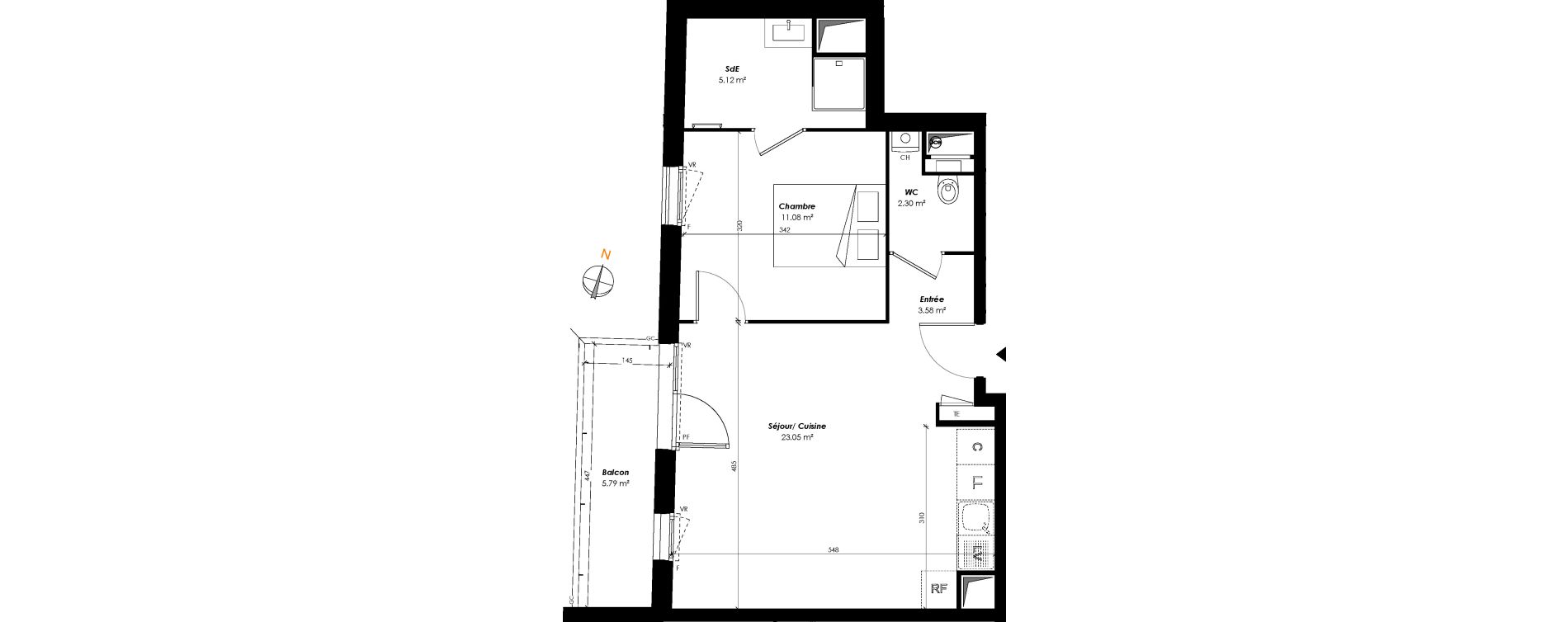 Appartement T2 de 45,13 m2 &agrave; Romainville Centre