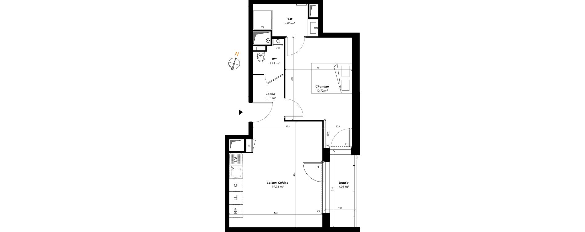 Appartement T2 de 42,80 m2 &agrave; Romainville Centre