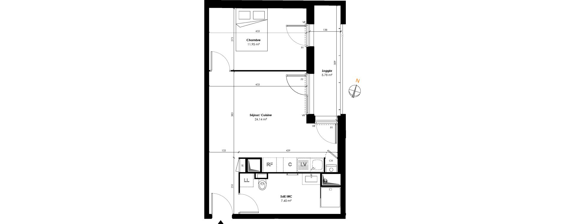 Appartement T2 de 43,49 m2 &agrave; Romainville Centre