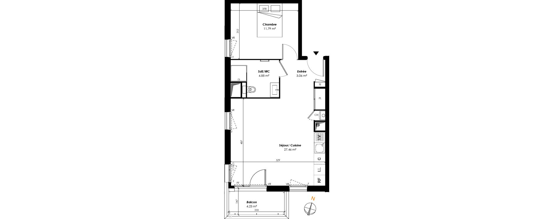 Appartement T2 de 47,19 m2 &agrave; Romainville Centre