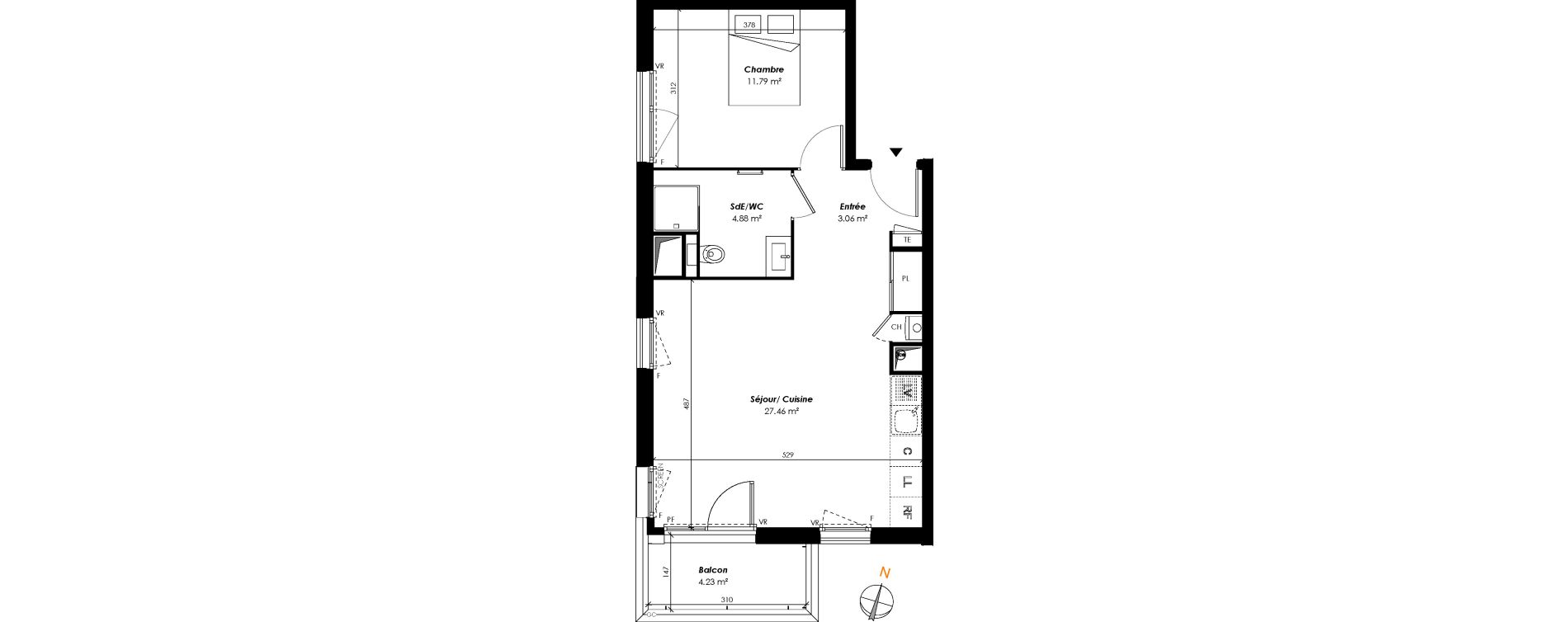 Appartement T2 de 47,19 m2 &agrave; Romainville Centre