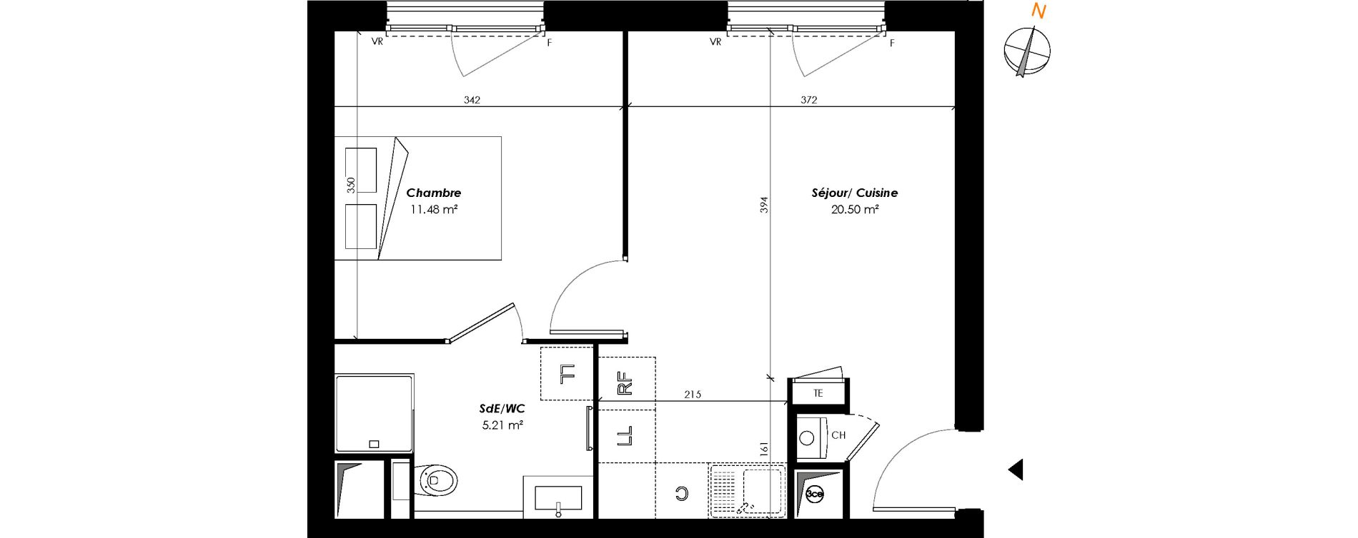 Appartement T2 de 37,19 m2 &agrave; Romainville Centre