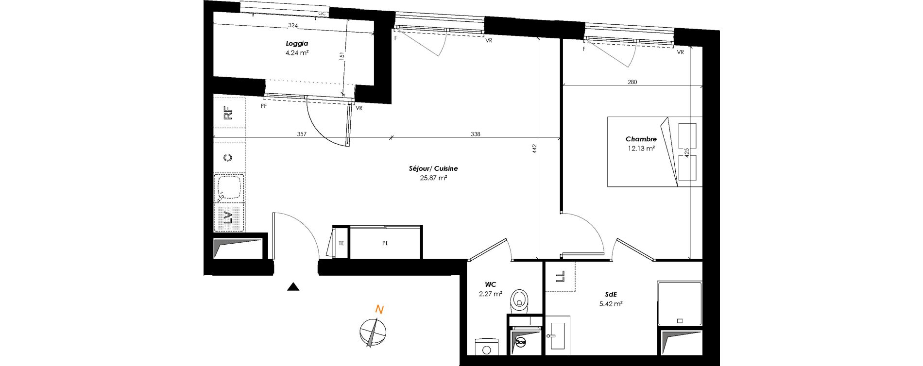 Appartement T2 de 45,69 m2 &agrave; Romainville Centre