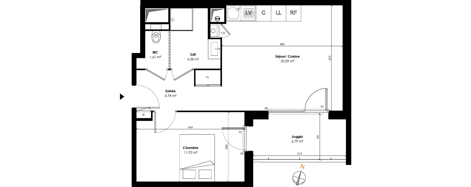 Appartement T2 de 43,68 m2 &agrave; Romainville Centre