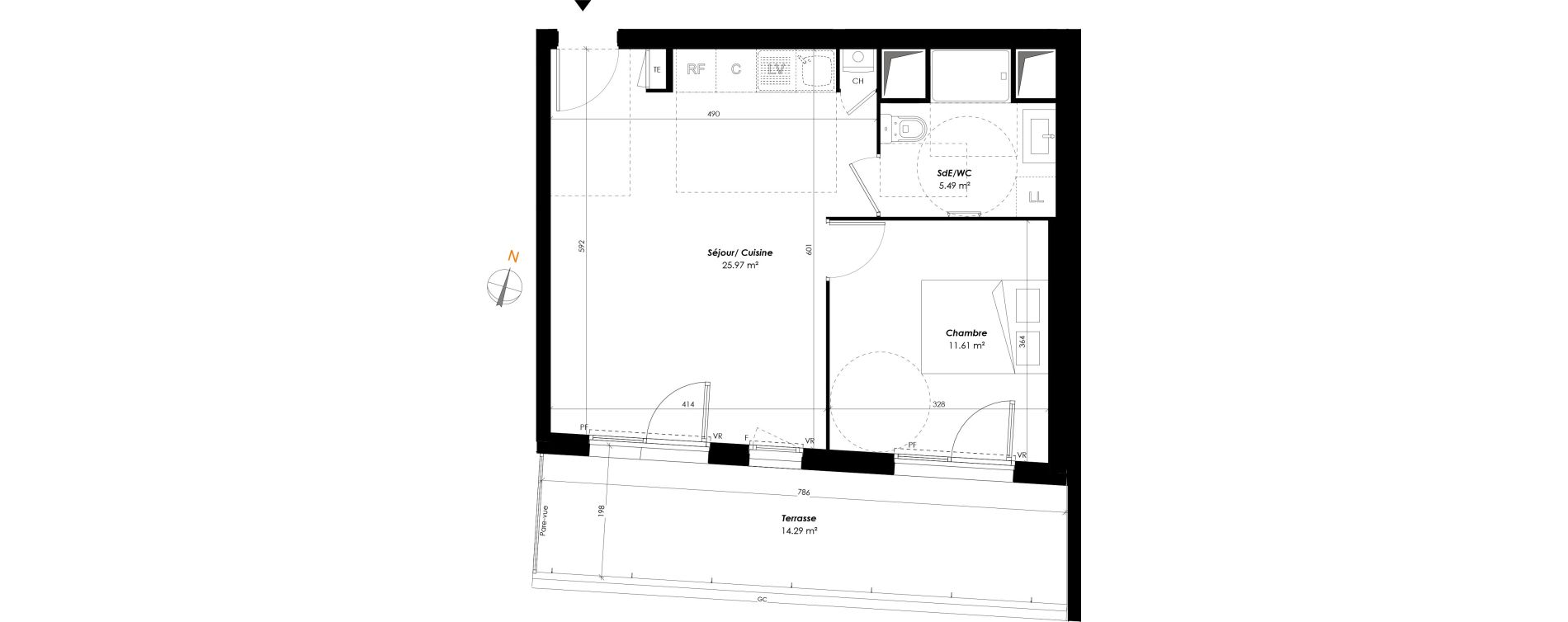 Appartement T2 de 43,07 m2 &agrave; Romainville Centre
