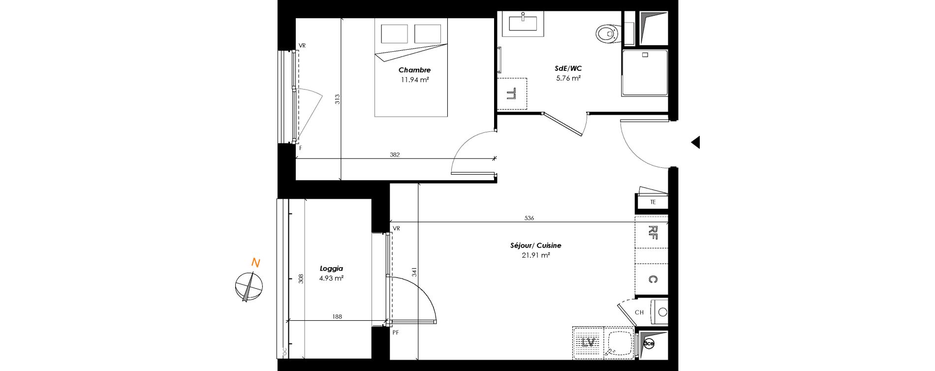 Appartement T2 de 39,61 m2 &agrave; Romainville Centre