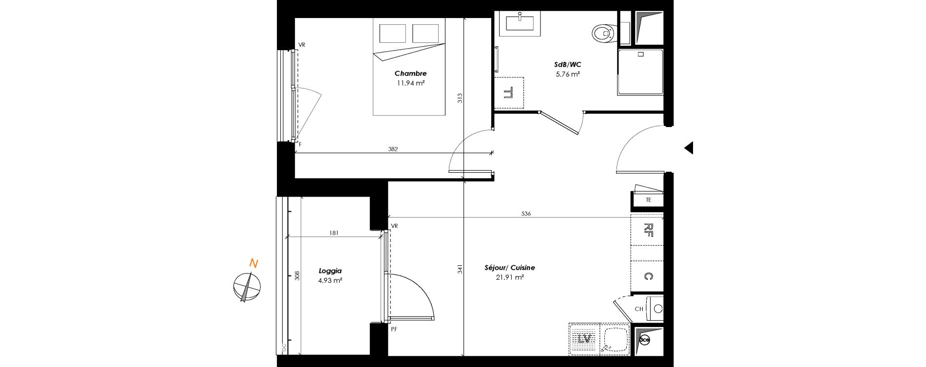 Appartement T2 de 39,61 m2 &agrave; Romainville Centre
