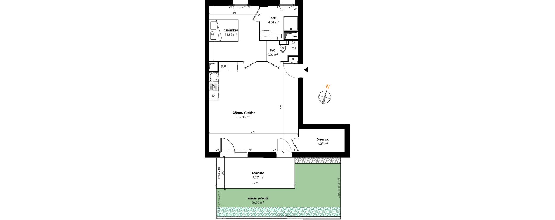 Appartement T2 de 55,73 m2 &agrave; Romainville Centre