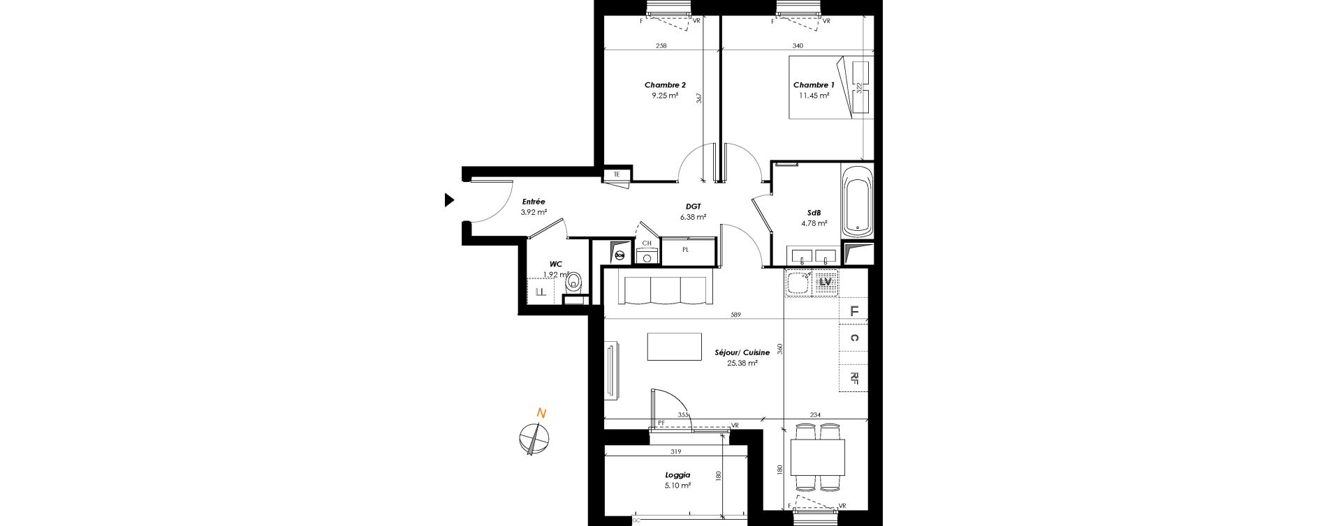 Appartement T3 de 63,08 m2 &agrave; Romainville Centre