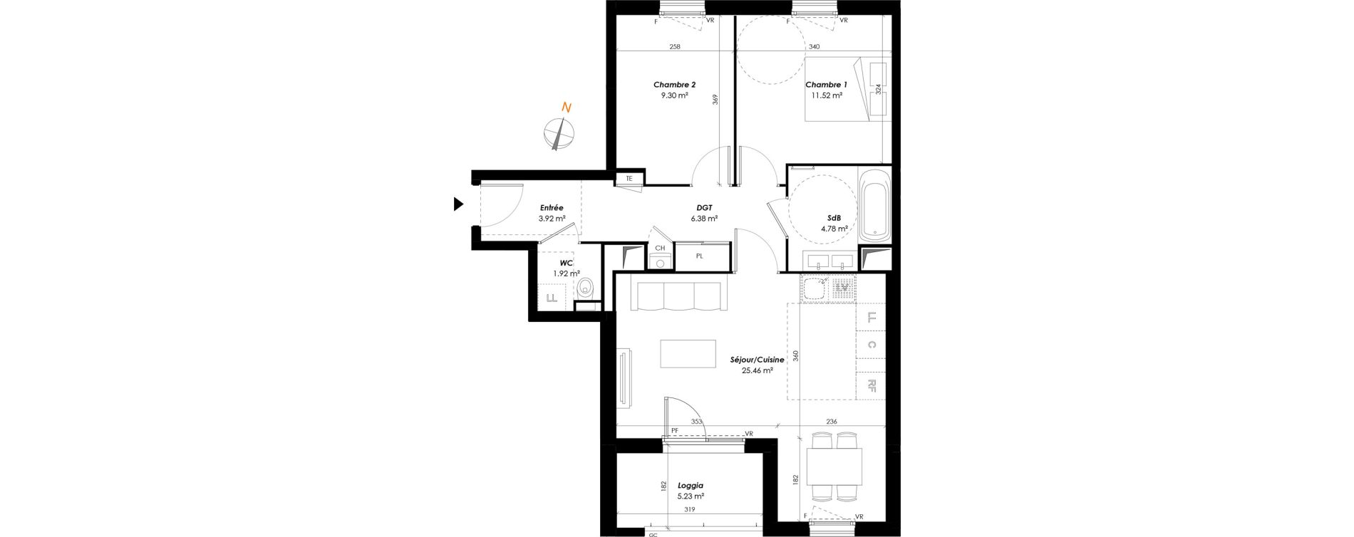 Appartement T3 de 63,28 m2 &agrave; Romainville Centre