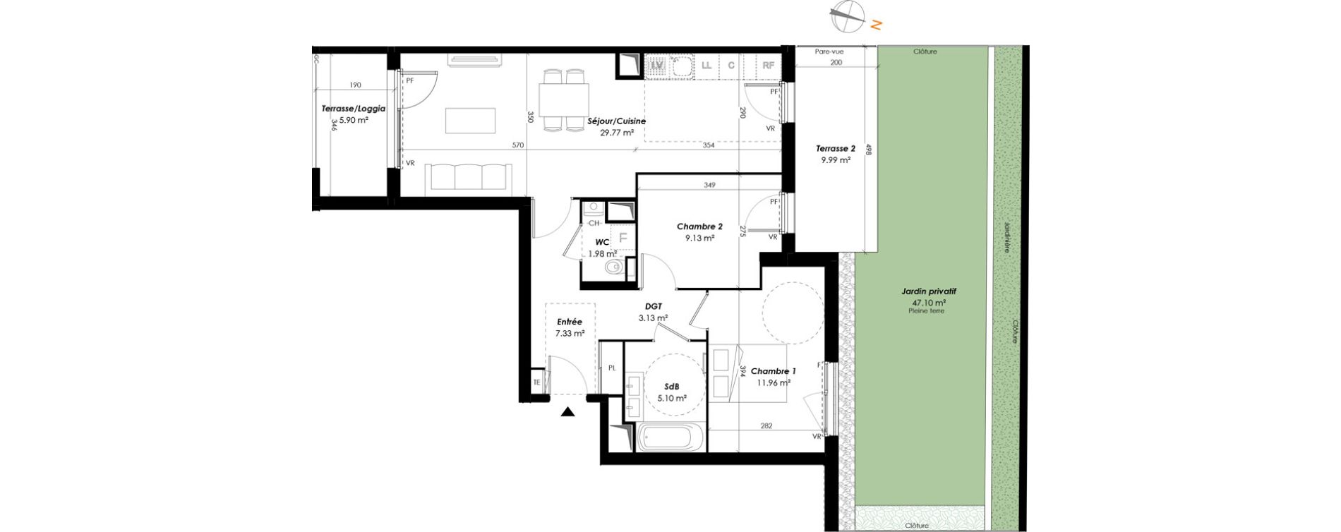 Appartement T3 de 68,40 m2 &agrave; Romainville Centre