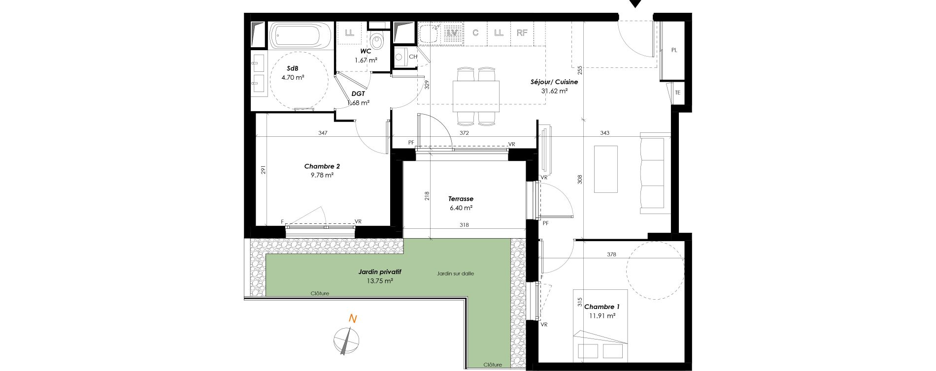 Appartement T3 de 61,36 m2 &agrave; Romainville Centre