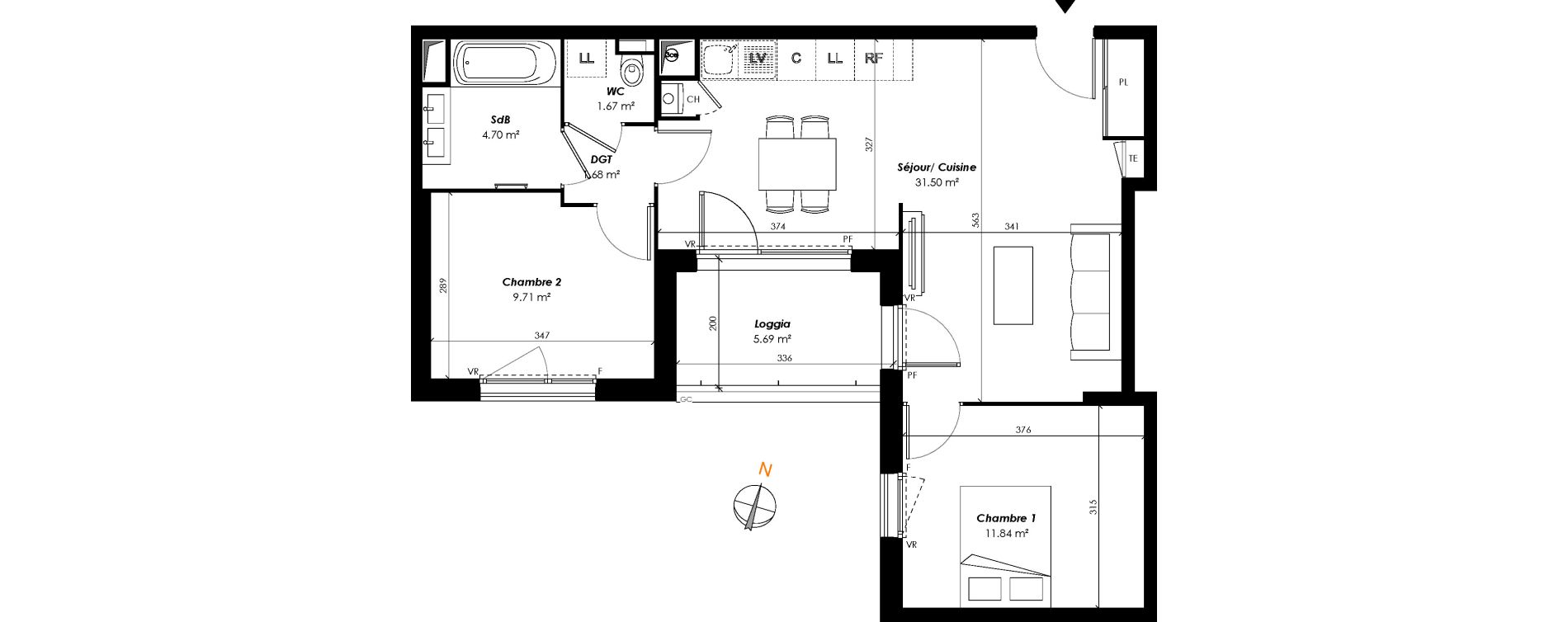 Appartement T3 de 61,10 m2 &agrave; Romainville Centre
