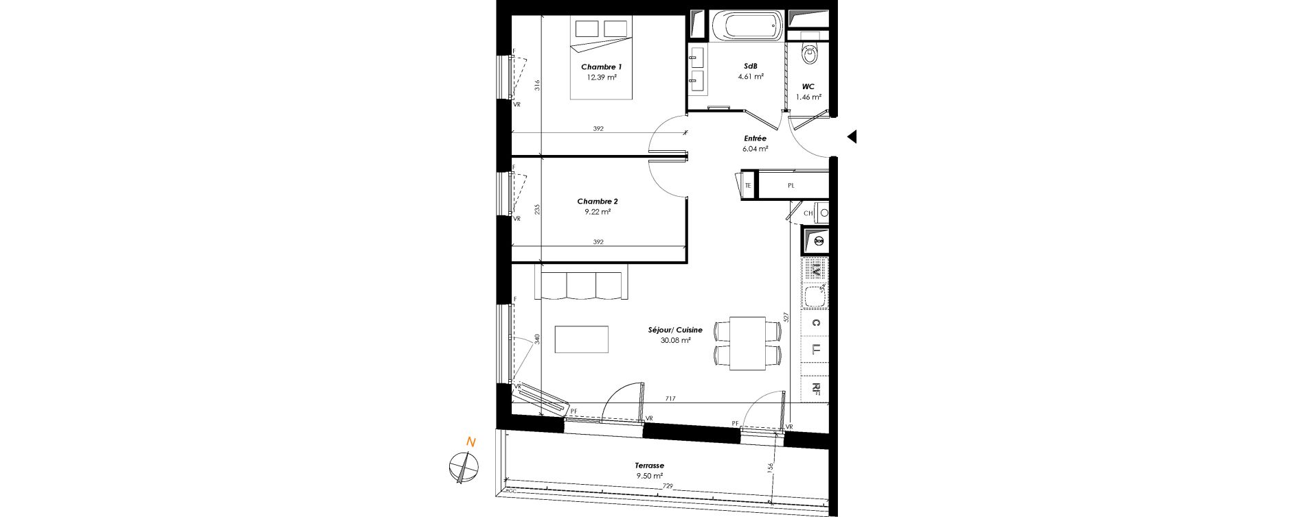 Appartement T3 de 63,80 m2 &agrave; Romainville Centre