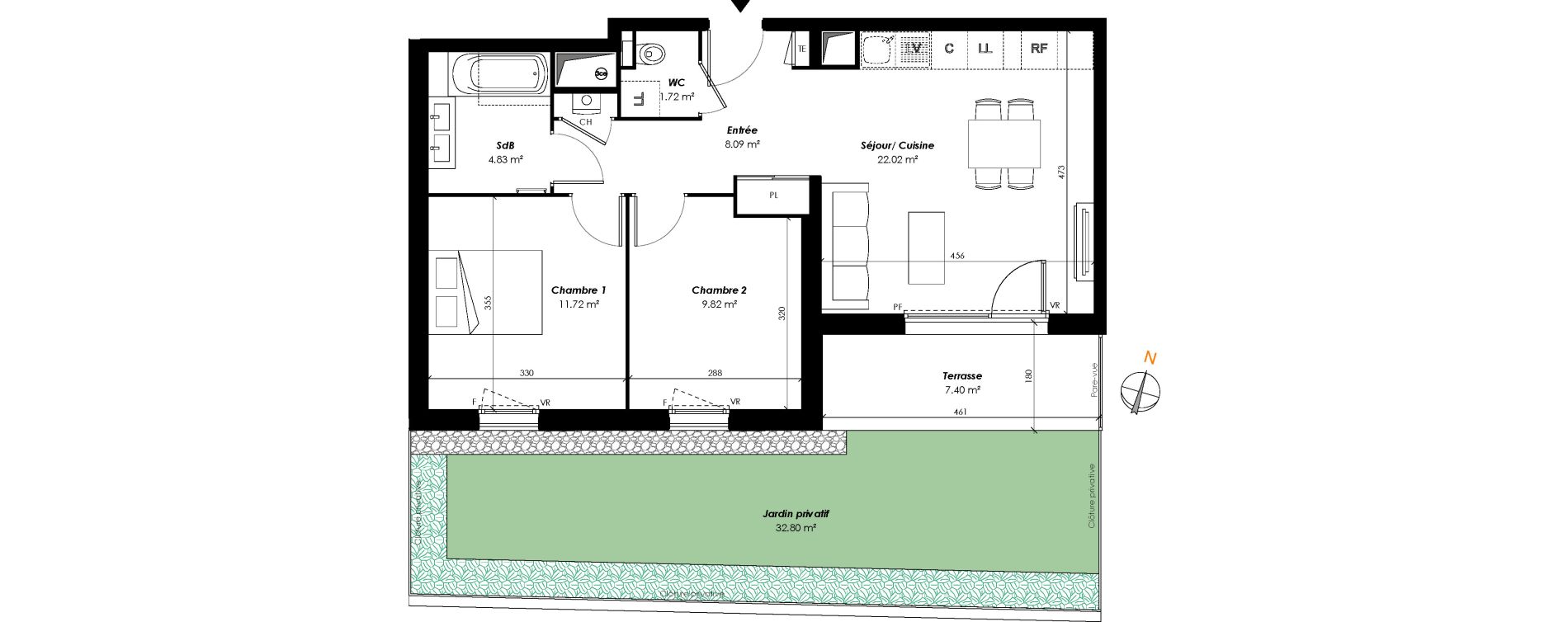 Appartement T3 de 58,20 m2 &agrave; Romainville Centre