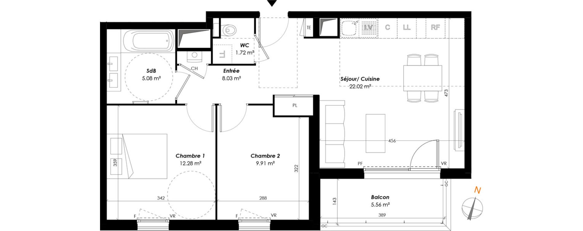 Appartement T3 de 59,04 m2 &agrave; Romainville Centre