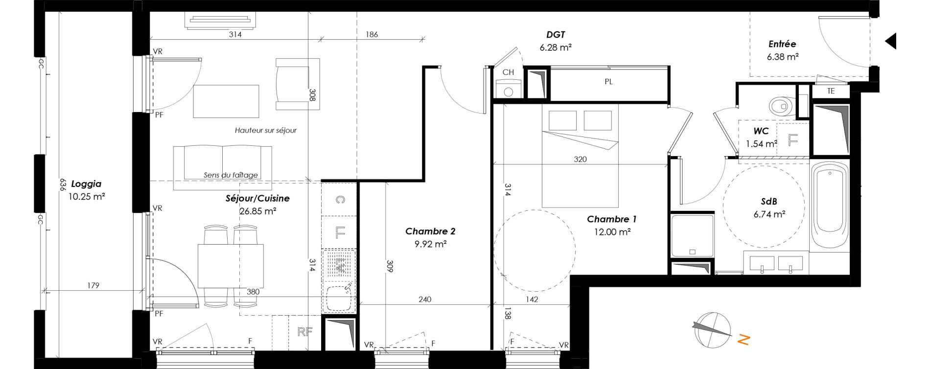 Appartement T3 de 69,71 m2 &agrave; Romainville Centre