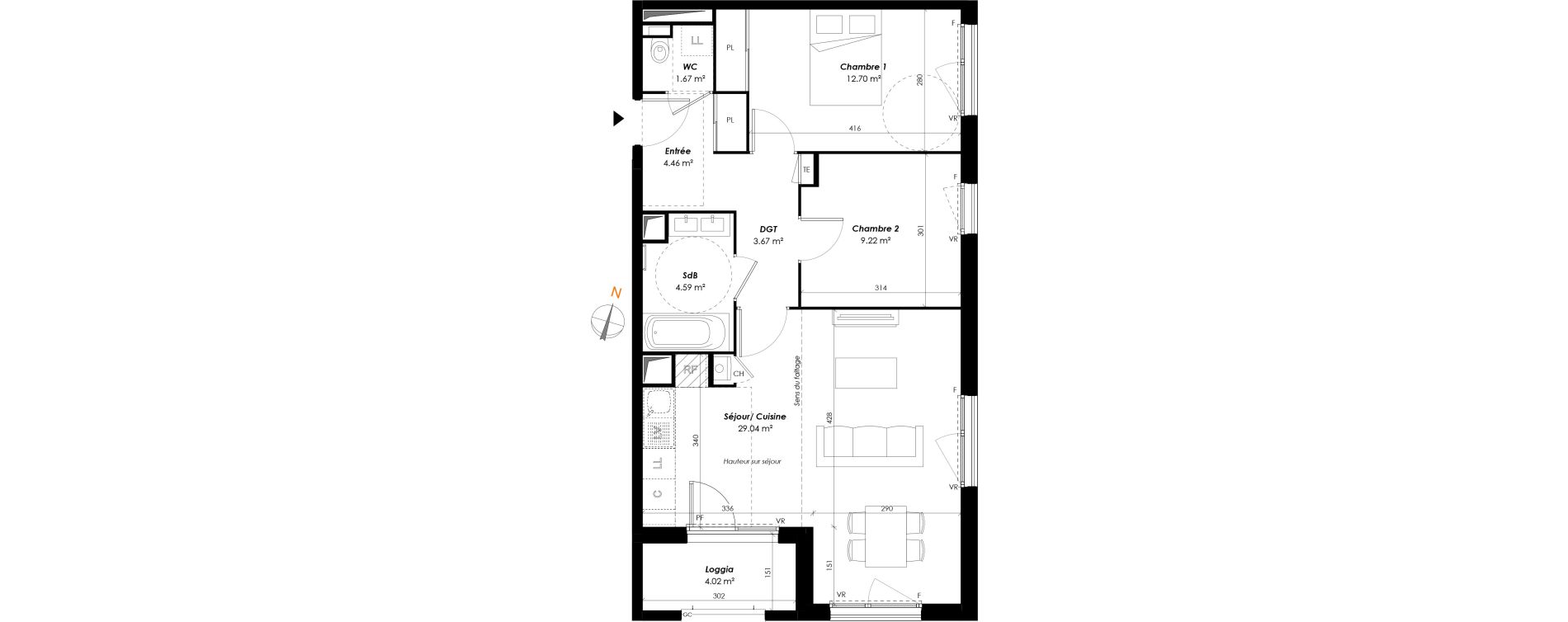 Appartement T3 de 65,35 m2 &agrave; Romainville Centre