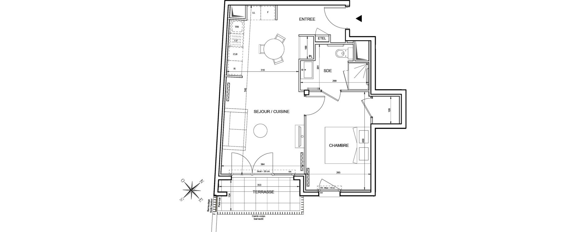 Appartement T2 de 45,92 m2 &agrave; Romainville Centre