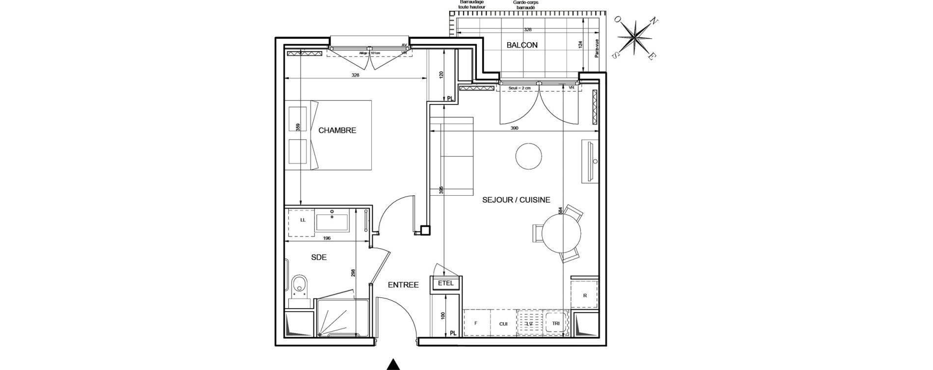 Appartement T2 de 43,35 m2 &agrave; Romainville Centre