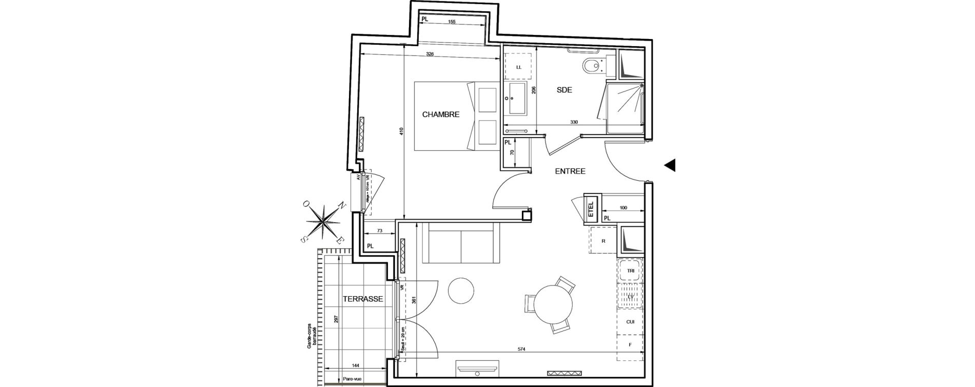 Appartement T2 de 47,24 m2 &agrave; Romainville Centre