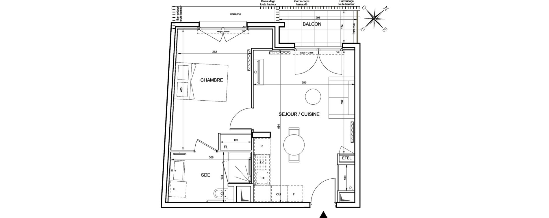 Appartement T2 de 41,76 m2 &agrave; Romainville Centre
