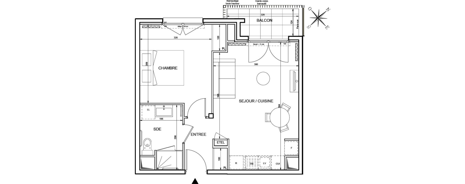 Appartement T2 de 43,35 m2 &agrave; Romainville Centre
