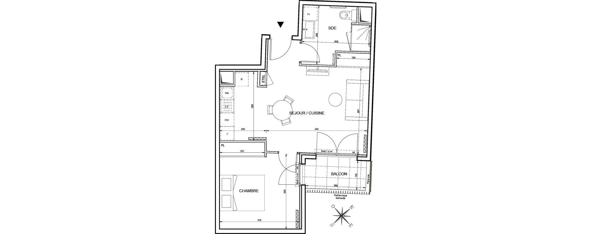 Appartement T2 de 45,56 m2 &agrave; Romainville Centre
