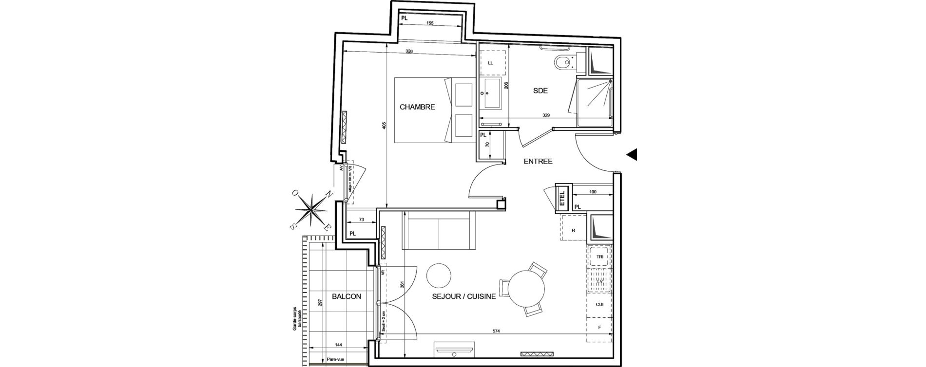 Appartement T2 de 47,24 m2 &agrave; Romainville Centre