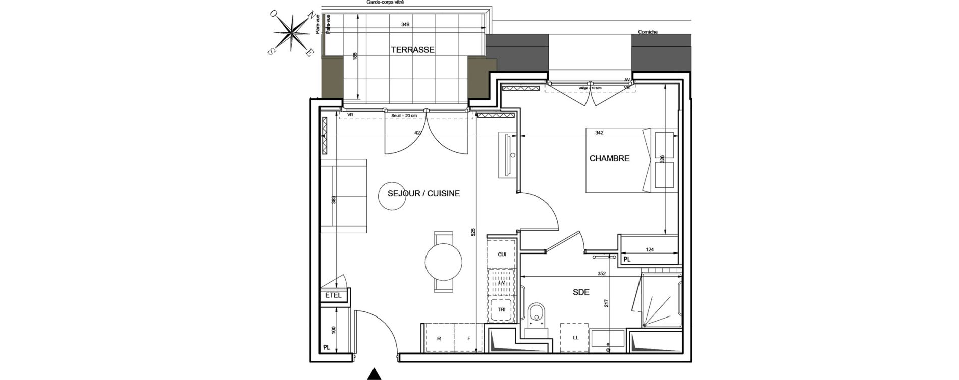Appartement T2 de 40,81 m2 &agrave; Romainville Centre