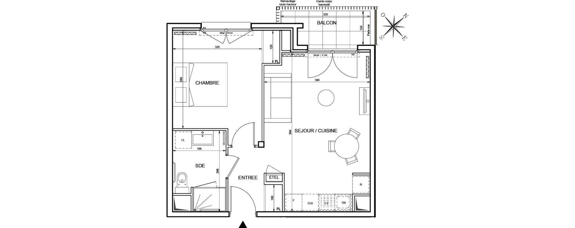 Appartement T2 de 43,34 m2 &agrave; Romainville Centre