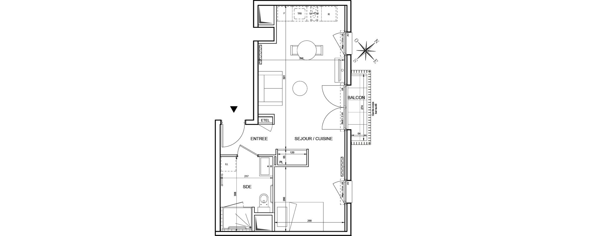 Studio de 37,19 m2 &agrave; Romainville Centre